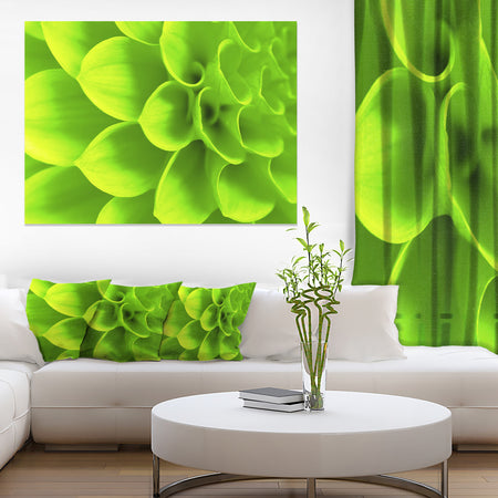 Bright Green Flower Petals - Modern Floral Canvas Wall Art