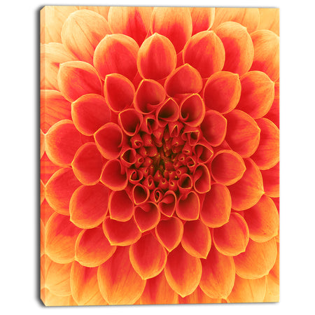 Abstract Orange Flower Design - Extra Large Floral Canvas Art