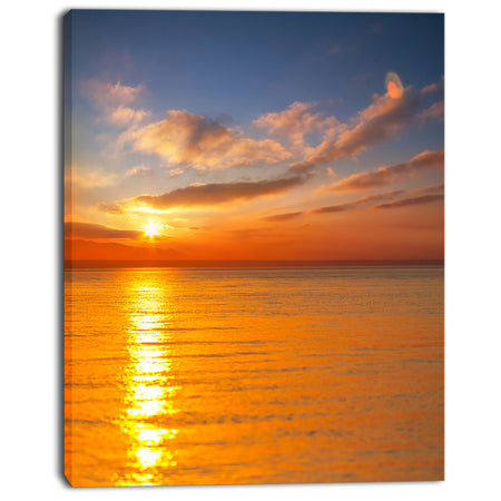 Beautiful Sunset Reflecting in Sea - Large Seashore Canvas Print