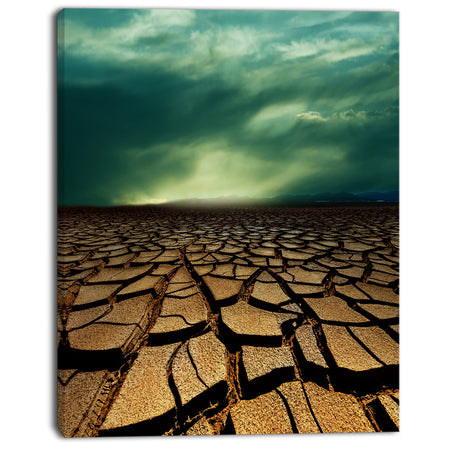 Drought Land under Dramatic Blue Sky - African Landscape Print Wall Art