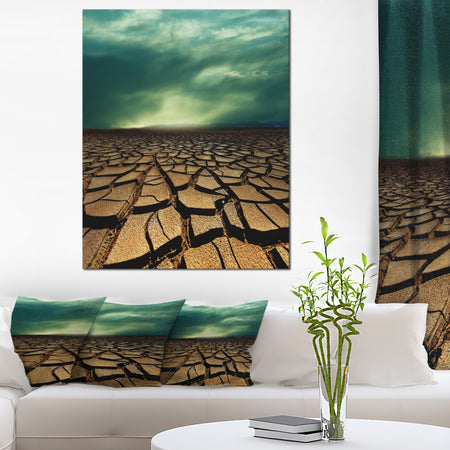 Drought Land under Dramatic Blue Sky - African Landscape Print Wall Art