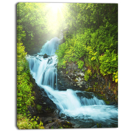 Wonderful Creek in Green Forest - Oversized Landscape Canvas Art