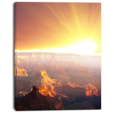 Grand Canyon with Bright Sunset - Oversized Landscape Canvas Art