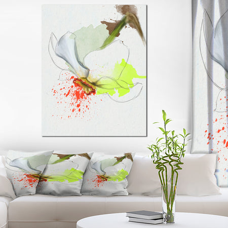 Narcissus Flower Sketch Watercolor - Modern Floral Canvas Wall Art