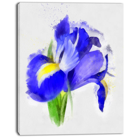 Bloomy Blue Watercolor Rose - Modern Floral Canvas Wall Art