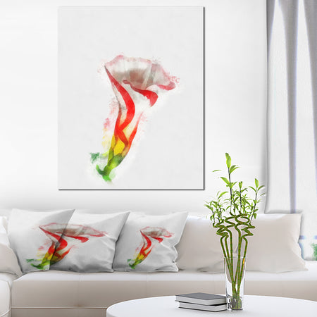 Colorful Bell Flower Sketch Watercolor - Large Floral Canvas Artwork