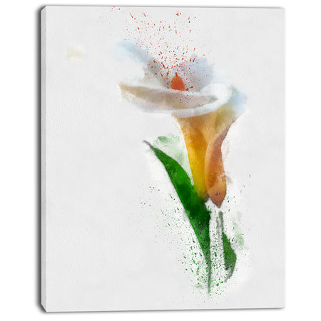 Beautiful Flower with Paint Splashes - Large Floral Canvas Artwork