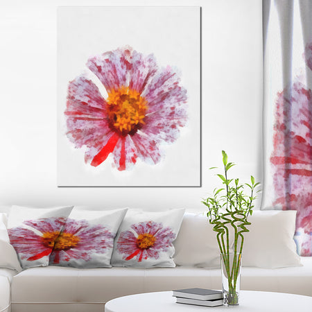 Large Red Yellow Flower Painting - Large Floral Canvas Artwork
