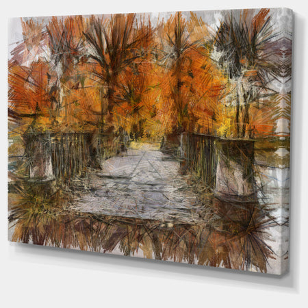 Beautiful Watercolor Autumn Forest - Landscape Canvas Wall Art