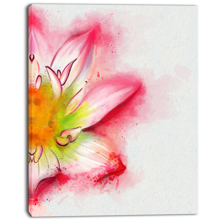 Beautiful Pink Flower Painting - Large Floral Canvas Artwork