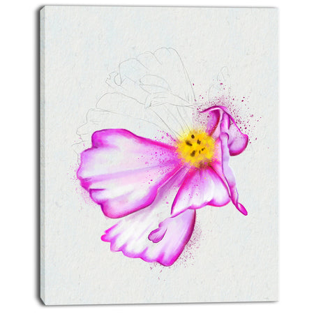 Fantastic Pink Flower Watercolor - Extra Large Floral Canvas Art