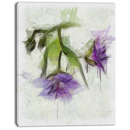 Bunch of Blue Flowers Watercolor - Extra Large Floral Canvas Art