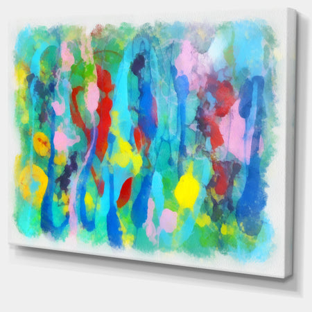 Hand-drawn Multi-color Floral Pattern - Large Abstract Canvas Wall Art