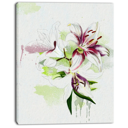 Colorful Flowers with Color Splashes - Extra Large Floral Canvas Art