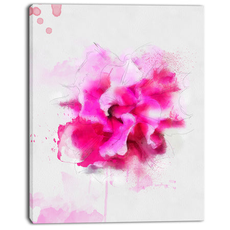 Beautiful Red Flower with Color Splashes - Extra Large Floral Canvas Art