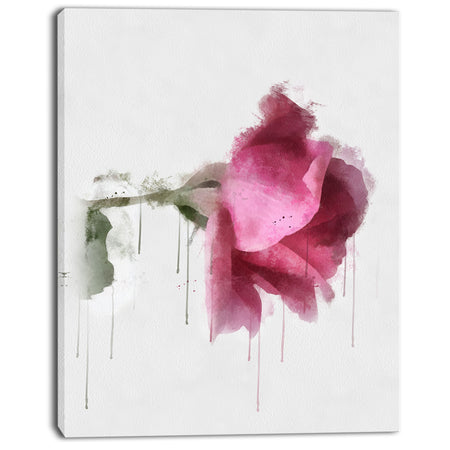 Beautiful Rose Watercolor Drawing - Floral Canvas Artwork Print