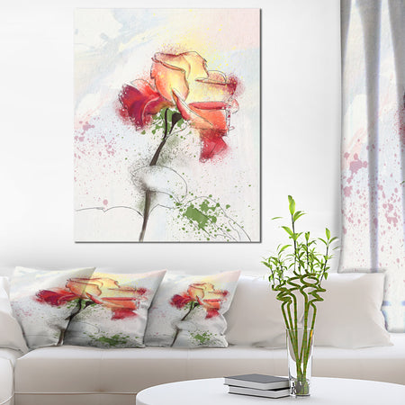 Beautiful Rose Illustration Drawing - Floral Canvas Artwork Print