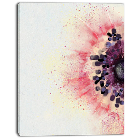 Pink Purple Abstract Flower Sketch - Floral Canvas Artwork Print