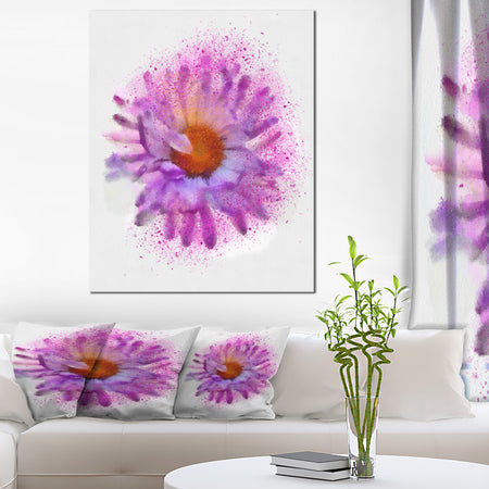 Large Purple Watercolor Flower - Floral Canvas Artwork Print