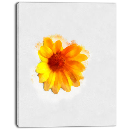 Watercolor Yellow Coreopsis Sketch - Floral Canvas Artwork Print