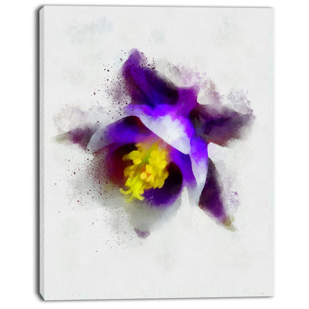 Blue Flower with Yellow Stigma - Floral Canvas Artwork Print