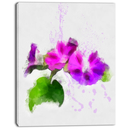 Stem of Convolvulus Flower Drawing - Floral Canvas Artwork Print