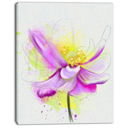 Beautiful Purple Flower with Yellow - Flowers Canvas Wall Artwork