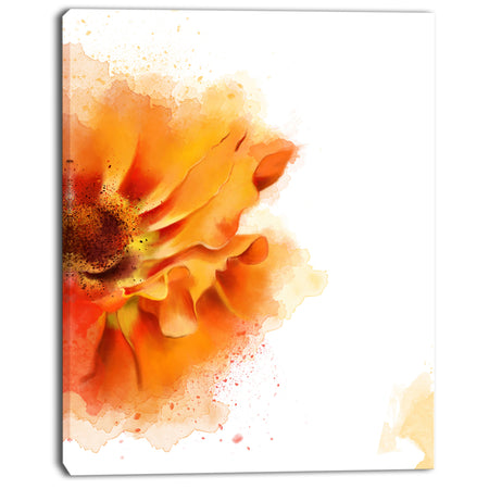 Beautiful Yellow Flower Watercolor - Flowers Canvas Wall Artwork