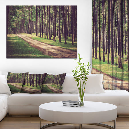 Vintage Style Forest with Pathway - Modern Forest Canvas Art