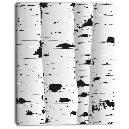 Birch Tree Black and White Texture - Modern Landscape Canvas Art