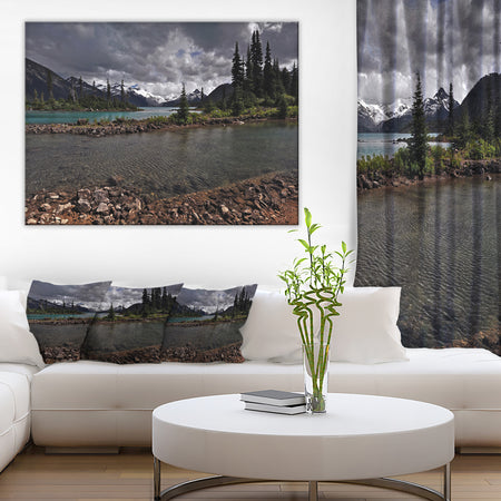Dark Sky over Crystal Clear Lake - Extra Large Landscape Art Canvas