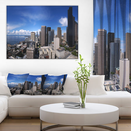 Seattle Downtown from Smith Tower - Extra Large Cityscape Wall Art on Canvas
