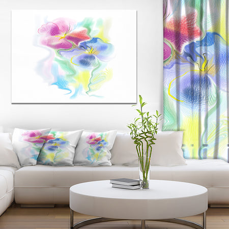Colorful Floral Watercolor Sketch - Extra Large Floral Wall Art