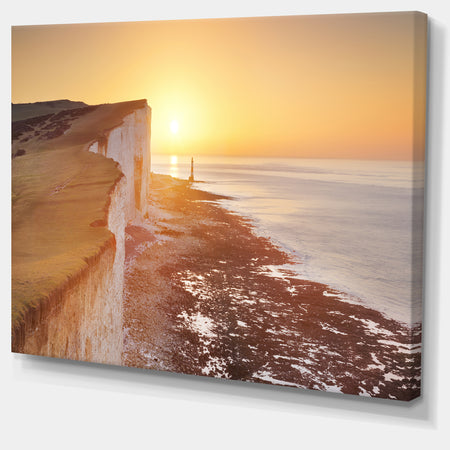 Sunrise over South Coast of England - Modern Seashore Canvas Wall Art