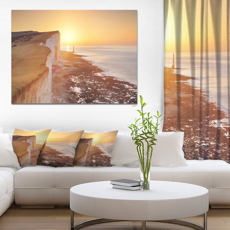 Sunrise over South Coast of England - Modern Seashore Canvas Wall Art