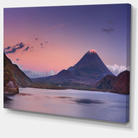 Sunset at Mount Fuji and Lake Motosu - Modern Landscape Canvas Art