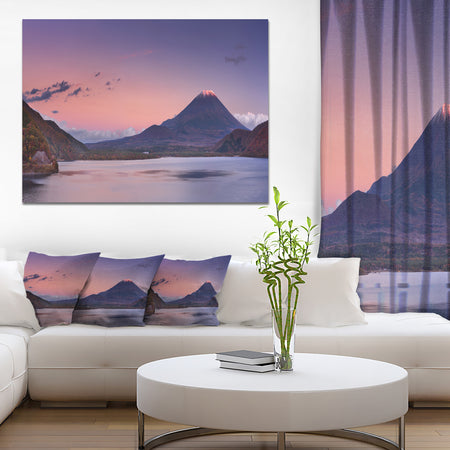 Sunset at Mount Fuji and Lake Motosu - Modern Landscape Canvas Art