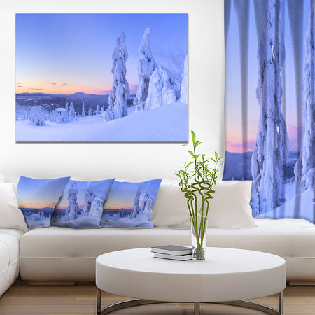 Sunset over Frozen Trees - Modern Landscape Canvas Art