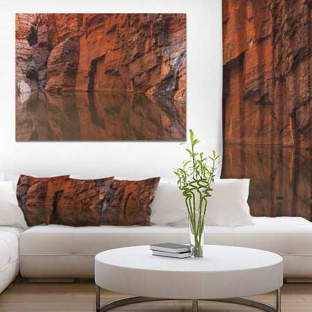 Rock Wall Reflections in Gorge - Landscape Wall Art on Canvas