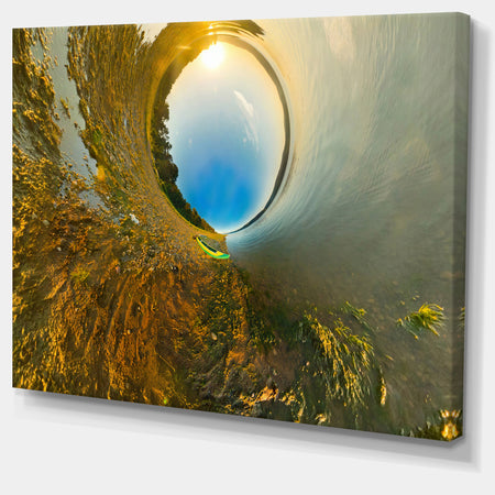 Kayak in River Little Planet - Modern Landscpae Wall Art