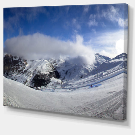 Winter in Alps Panorama - Modern Landscpae Wall Art