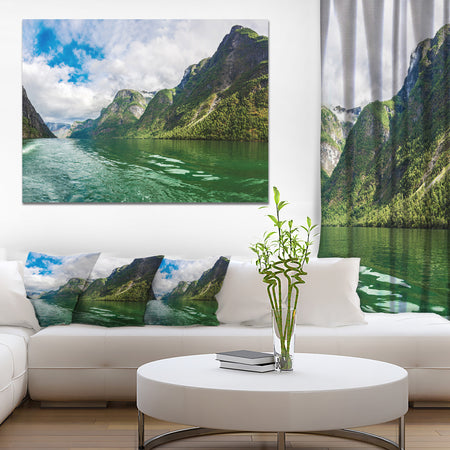 Green Lake Sognefjord Norway - Landscape Canvas Wall Artwork