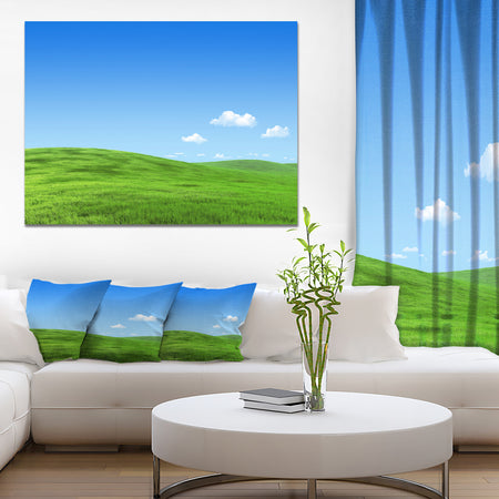 Calm Green Meadow - Landscape Canvas Wall Artwork