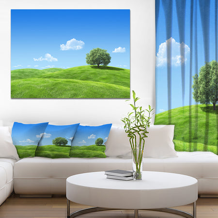 Calm Meadow with Single Tree - Landscape Canvas Wall Artwork