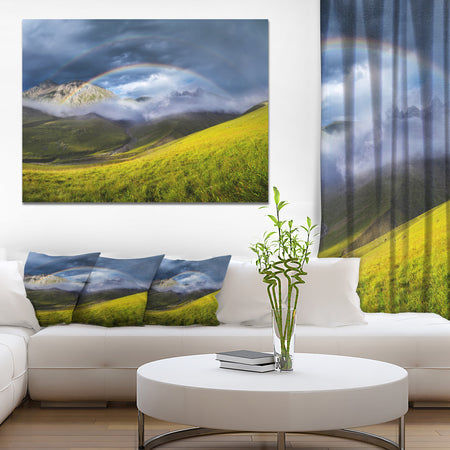 Rainbow in Mountain Valley - Landscape Canvas Wall Artwork