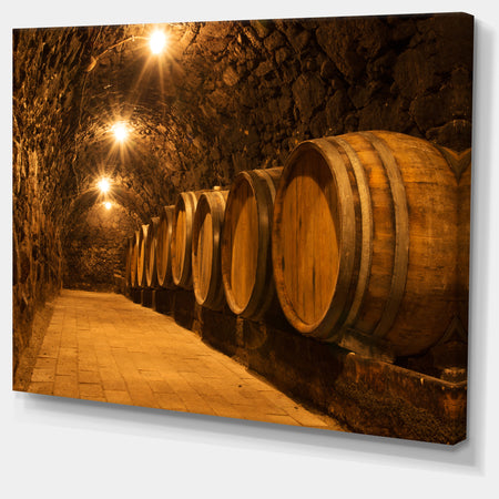 Oak Barrels in the Tunnel - Landscape Wall Artwork