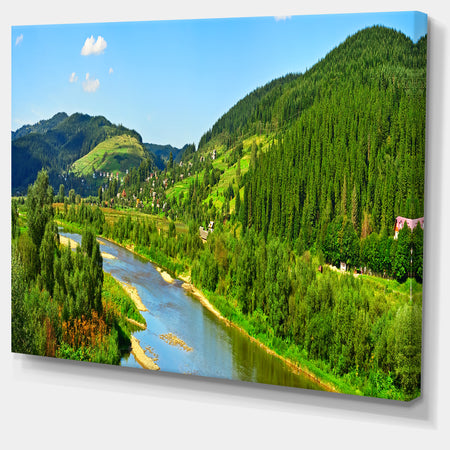 Green Mountains and River - Landscape Wall Artwork