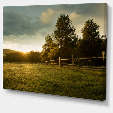 Beautiful Sunrise in the farm - Landscape Wall Artwork