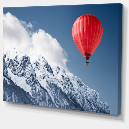 Balloon Over Winter Hills - Landscape Wall Artwork