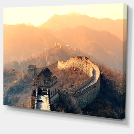 Design Canvas Art Print 'China Great Wall Morning - Extra Large Landscape Canvas Art Print